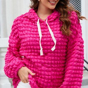 Rose Bubbled Waffle Hoodie